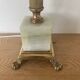 Large Art Deco column lamp metal Onyx frost glass