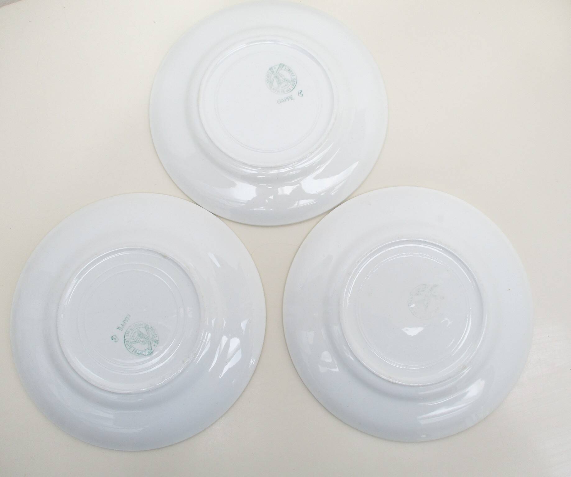 Dessert service Orchies Moulin des loups green tiles