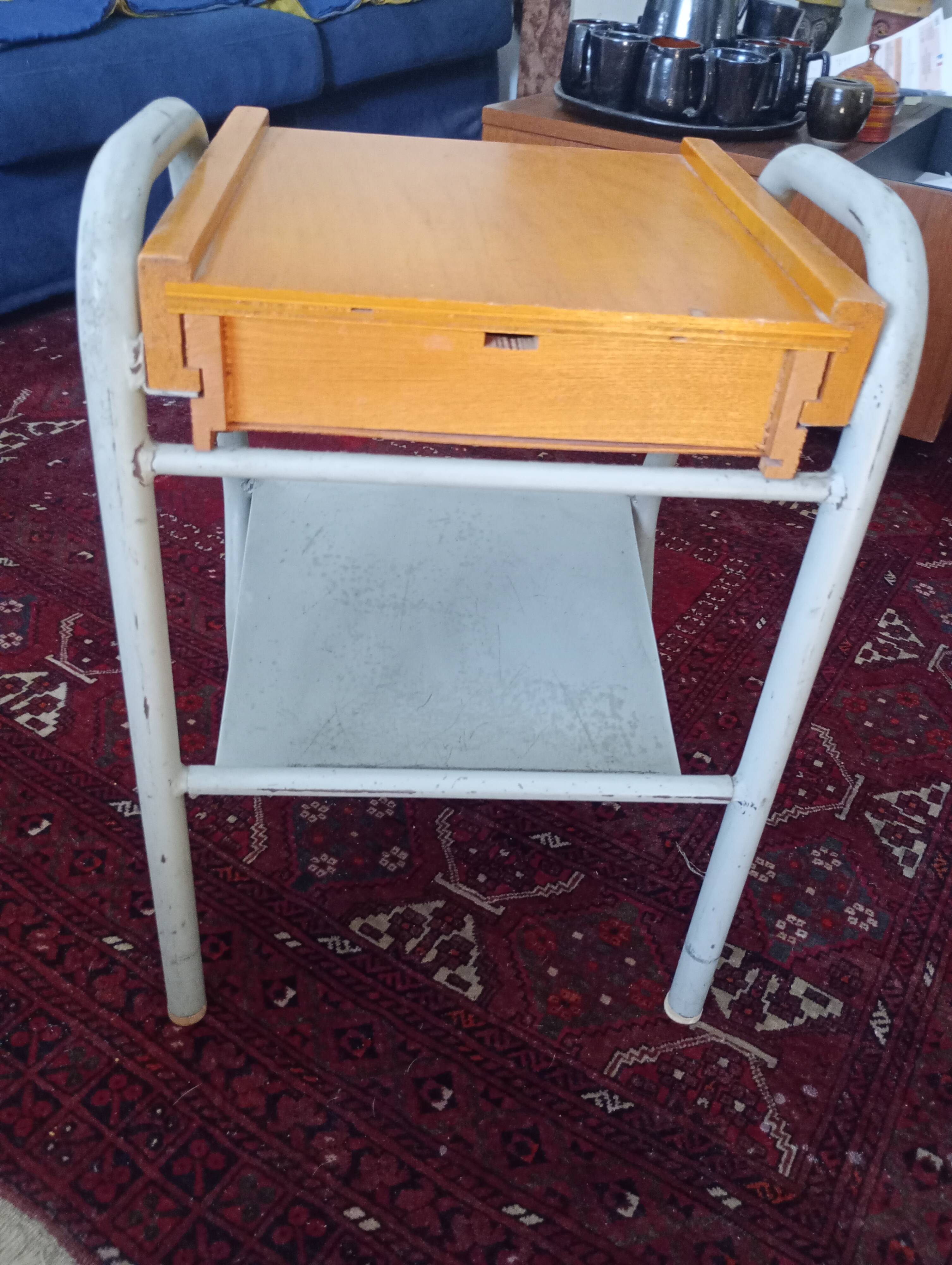 1950s boarding school bedside table.