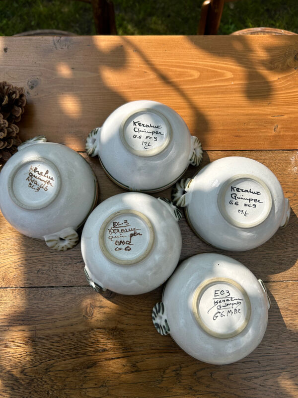 Lot de 5 bols à oreilles Keraluc Quimper