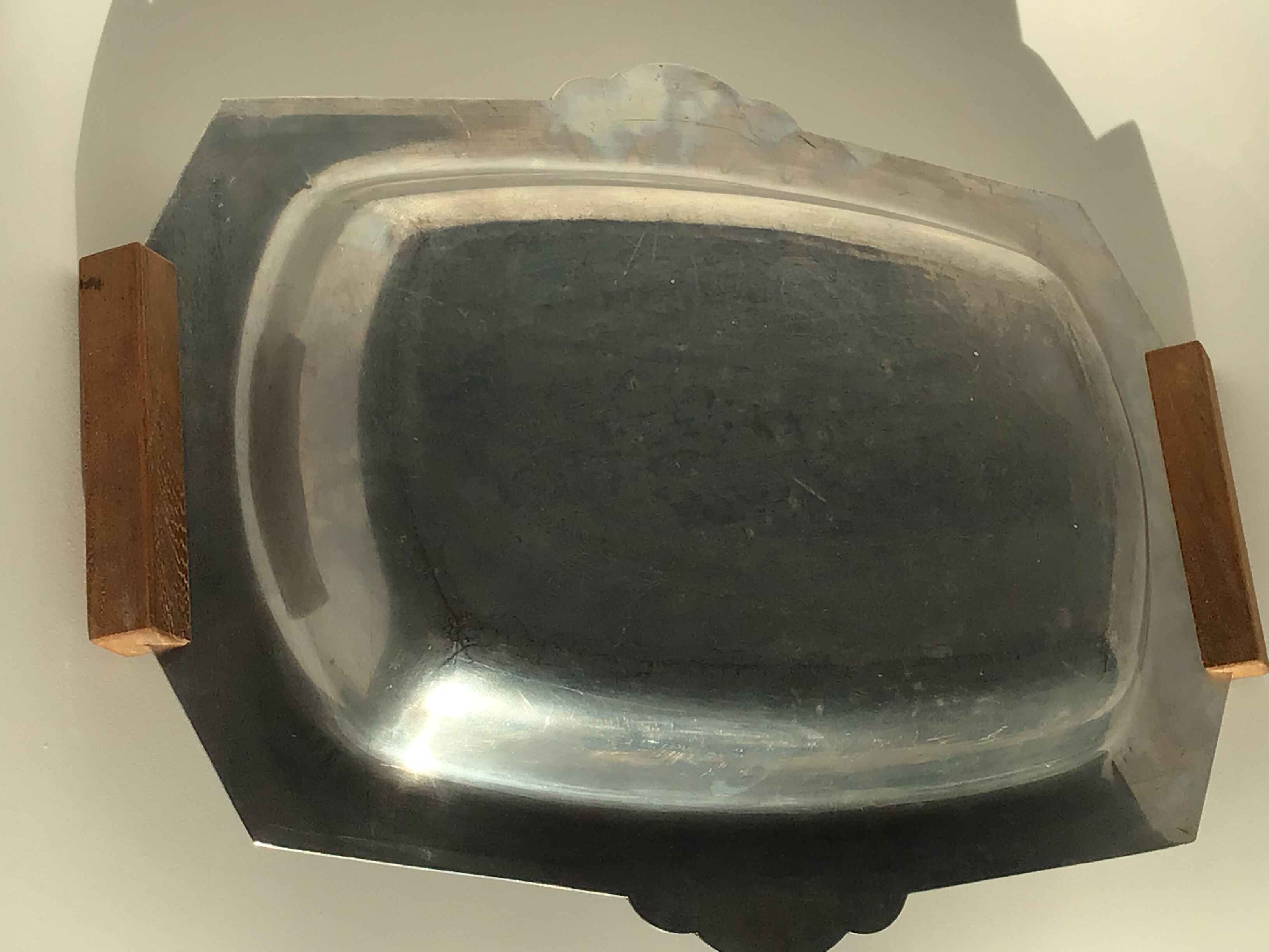 Metal art deco rectangle tray