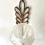 Paire d'appliques Art Déco, cuivre et verre dépoli