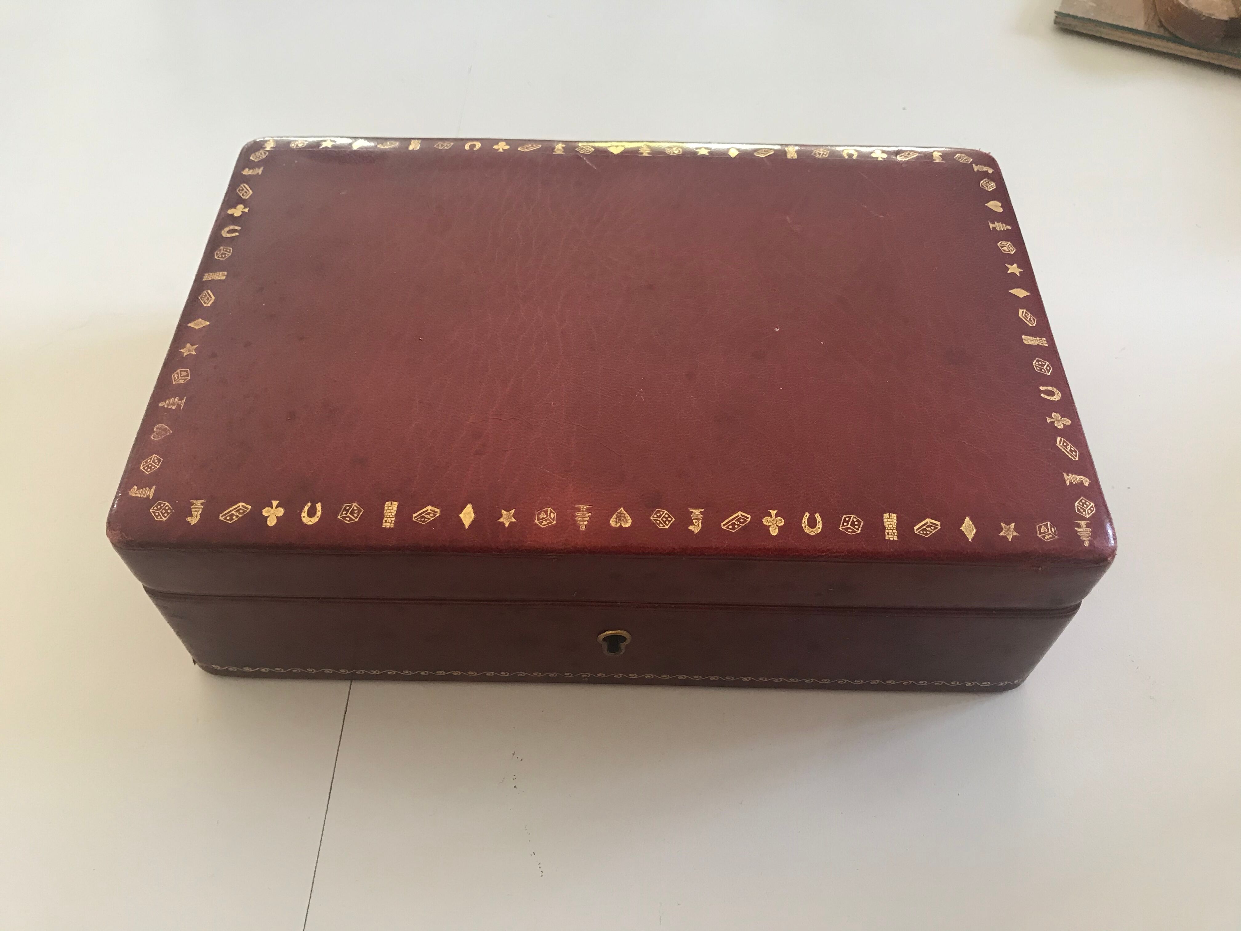 Vintage leather game box