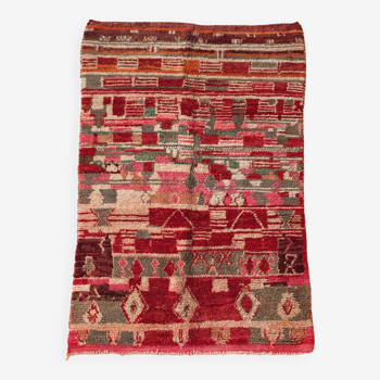 Moroccan Berber carpet Boujaad red 2.44x1.50m