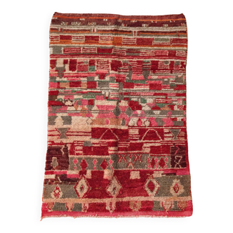 Tapis berbère marocain boujaad rouge 2,44x1,50m