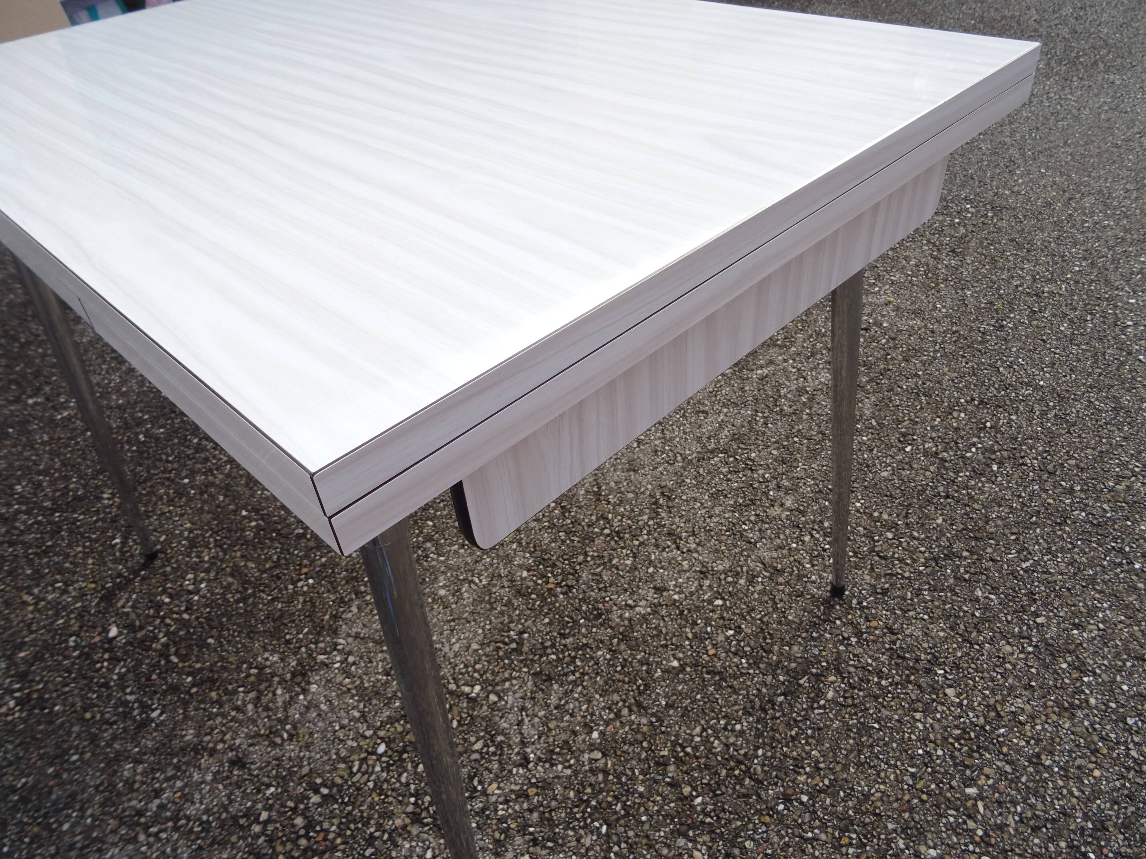 Vintage 60s white formica chrome kitchen table