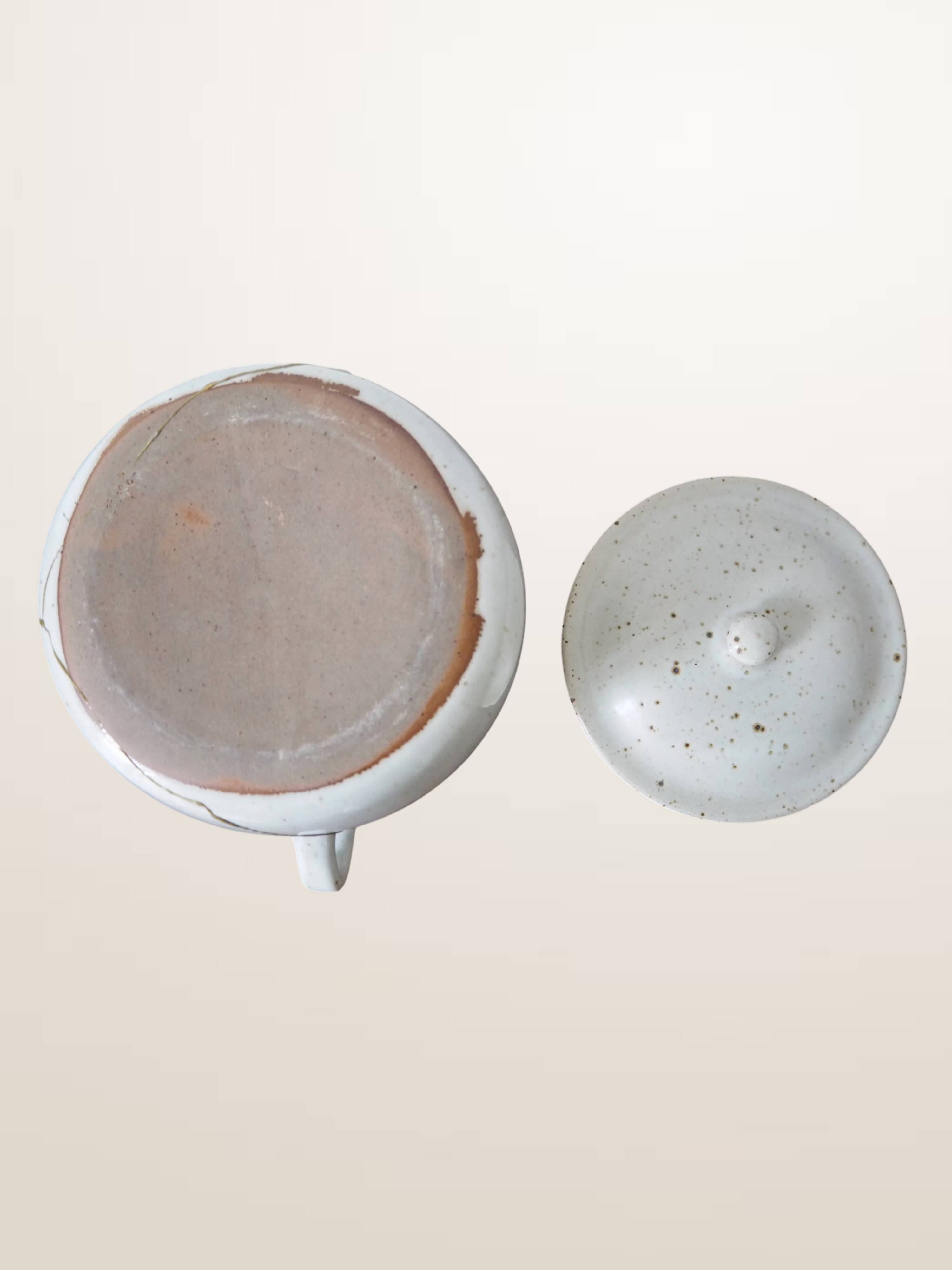 Speckled glazed stoneware soup tureen, Stoneware from the Marais.