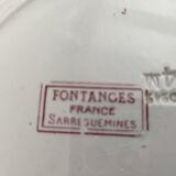 Lot de 5 assiettes plates début 20e Sarreguemines Modèle Fontanges