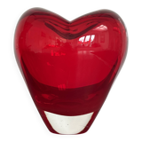Heart-shaped Murano glass vase – Intense Ruby Red