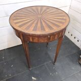 Bouillotte table in marquetry, signed Pagny Fils, Paris, early 20th century
