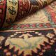 Tapis de couloir vintage Lankaran géométrique en laine rouge et moutarde, 304 x 115 cm