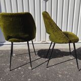 Pair of chairs "barrel" feet compass 60s