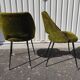 Paire de chaises « tonneau » pieds compas années 60