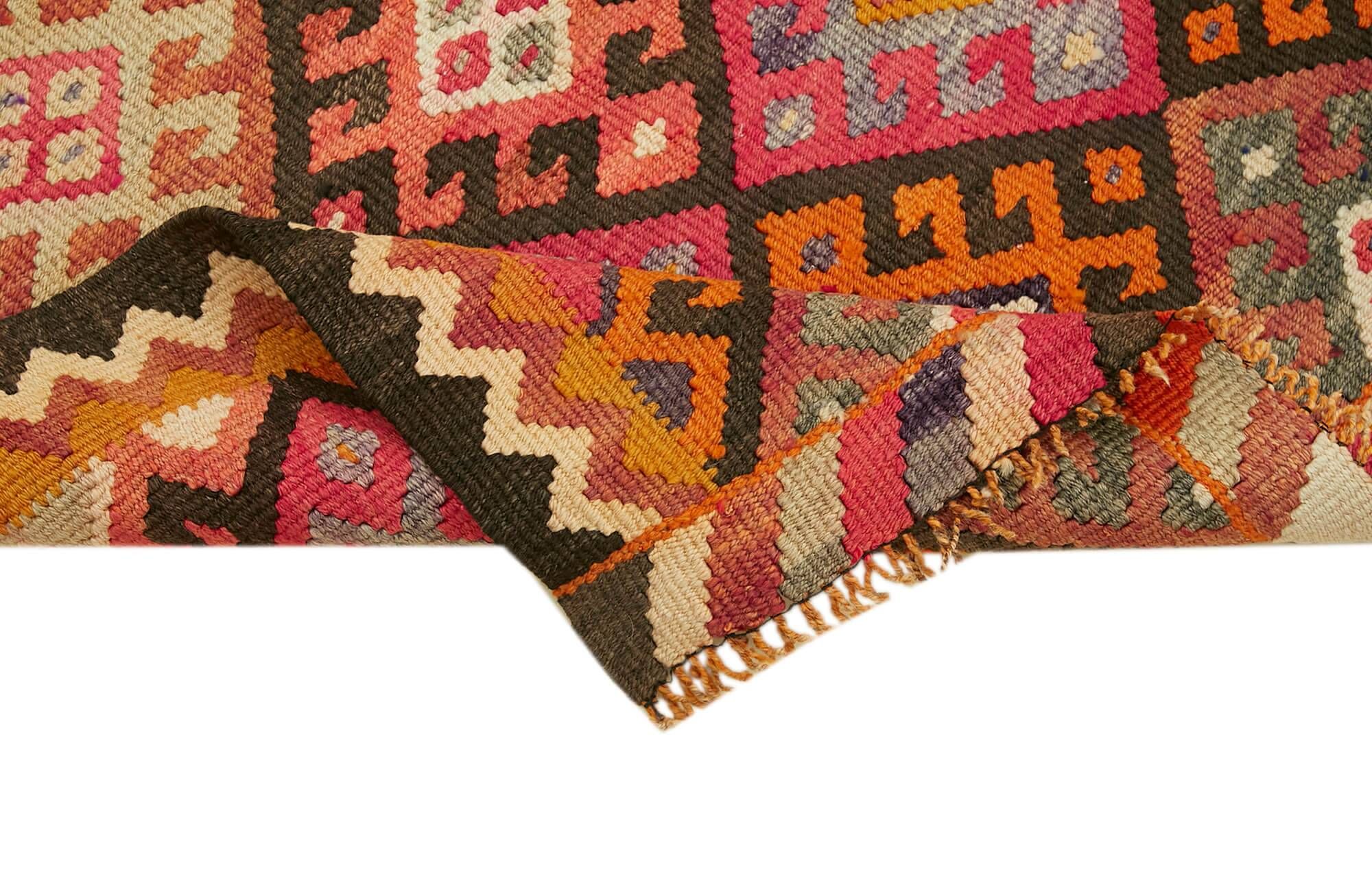 Turkish Handwoven Vintage Herki Kilim 100 cm x 380 cm