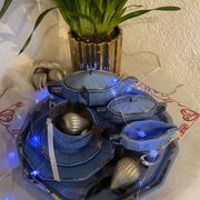 Art Deco tea service stamped Longwy