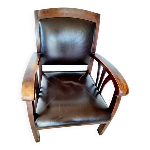 Fauteuil bois style colonial