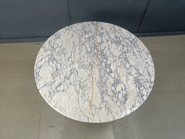 Table à manger ronde vintage en marbre des années 1970