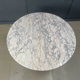 Vintage round marble dining table 1970s