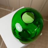 Vase en verre vert vintage XXL, design ovale des années 50 par Maria Vinka pour Ikea (série Stockholm, années 1990)