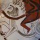 Enamelled ceramic tile le cavalier Vallauris 1960