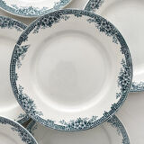 6 antique ironstone dinner plates "Lucy" Saint Amand