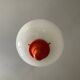 Space Age pendant light in opaline and wood