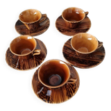 Mahogany Sarreguemine Coffee Cups