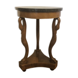 Empire Wood Marquetry Plateau Marble Decoration Swans