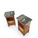Tables de chevet italiennes en placage d'acajou avec de splendides