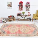 4x8 Red Geometric Turkish Rug 127x247Cm SK 22752