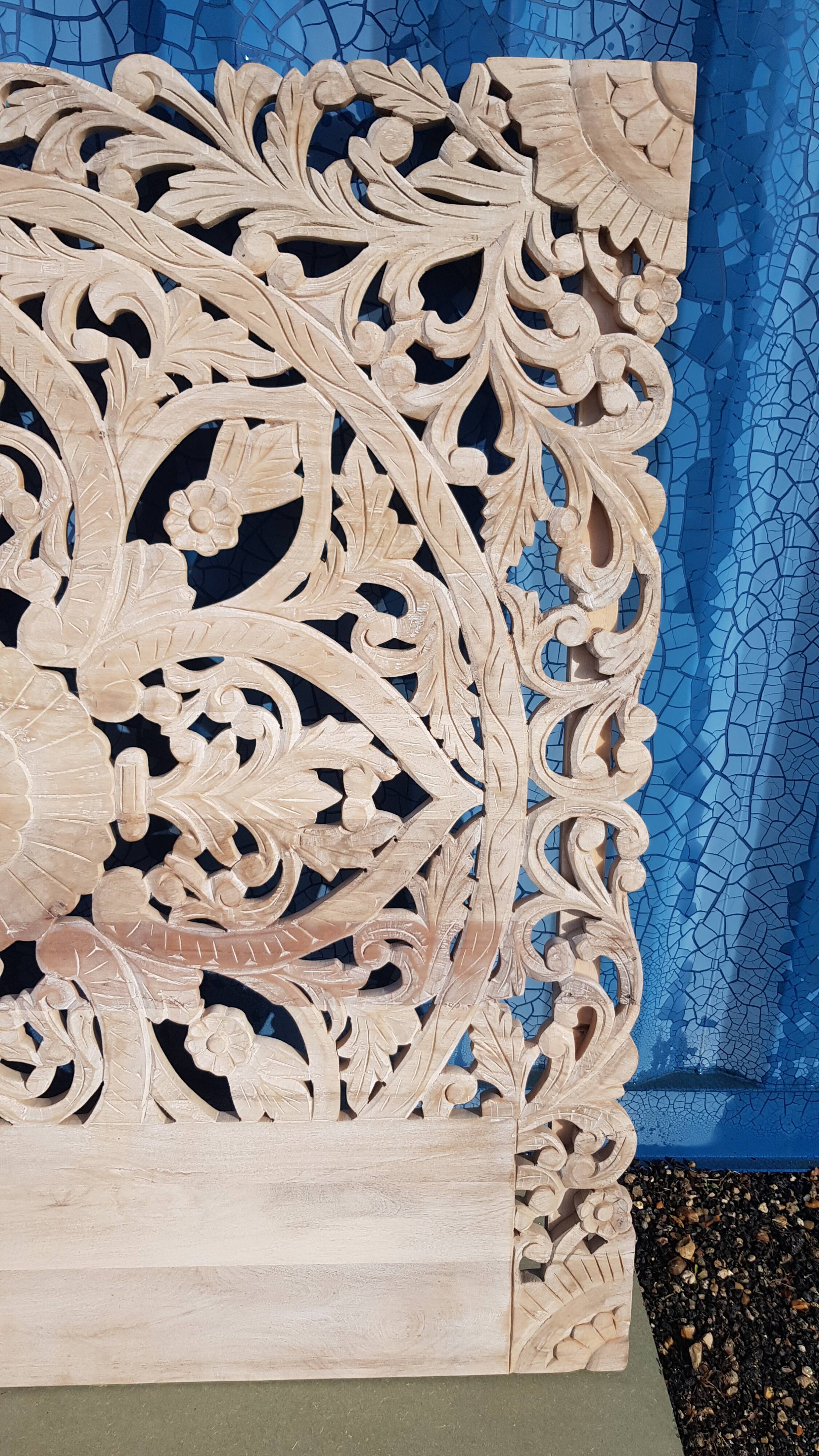 Carved mango headboard