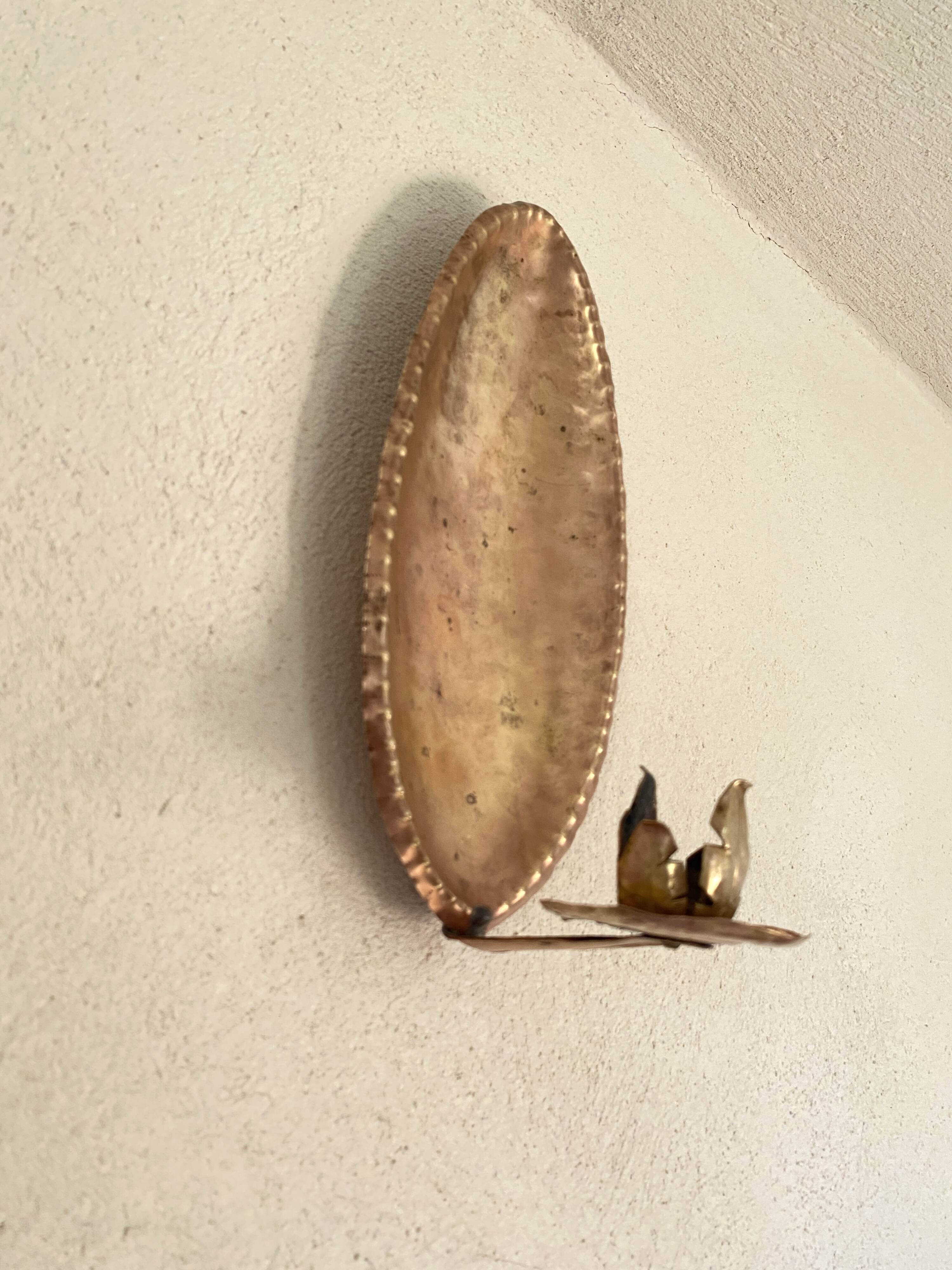 Reflector wall candle holder, brass