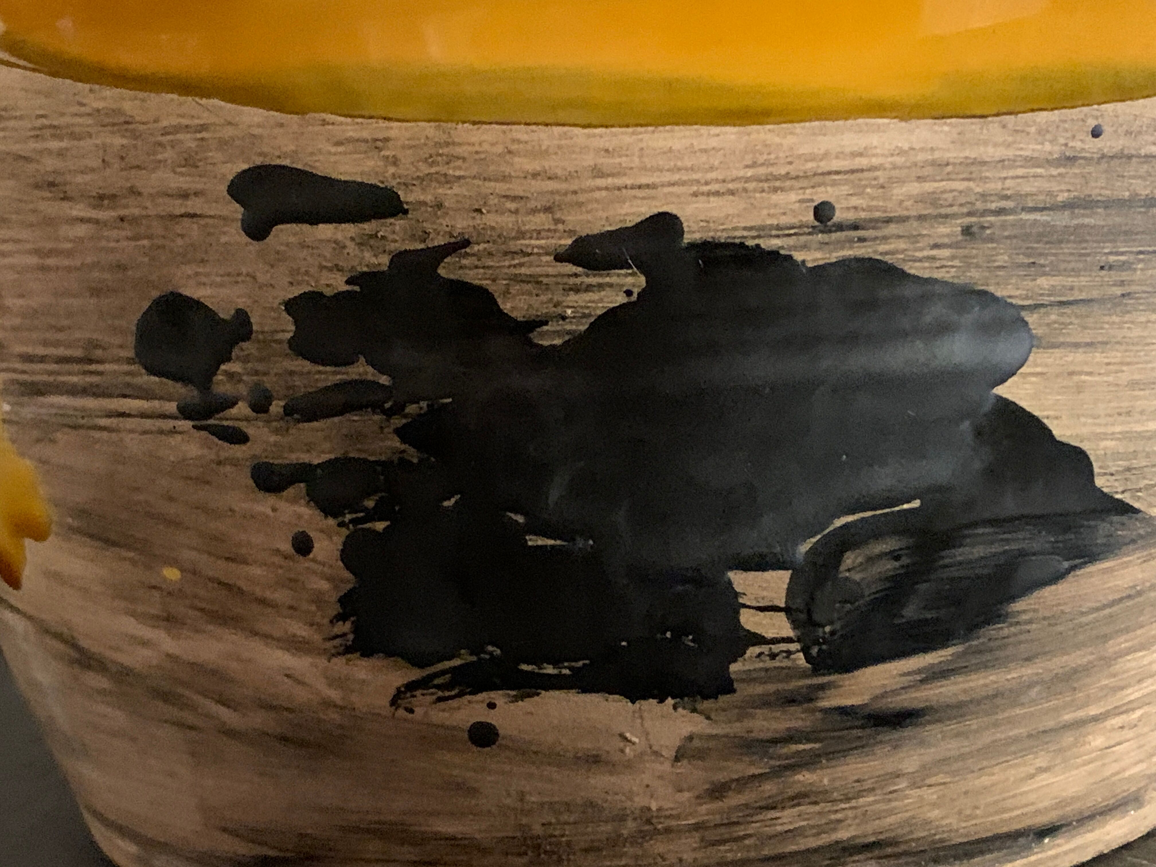 Seau à champagne ou jardinière céramique tachiste Poterie du Colombier, 1973