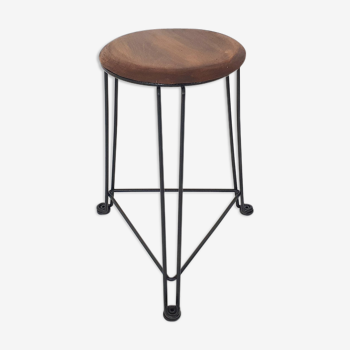 Tomado metal and wooden stool Model 550, The Netherlands