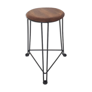 Tomado metal and wooden stool Model 550, The Netherlands