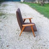 Fauteuil de style scandinave en hêtre, 1950