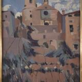 Jaquim Mir - Study of a Church - Stamped Reverse Mvseos Mvnicipa De Barcelona Copia