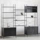 3-Bay shelving system in black by WHB, Germany, 1960’s