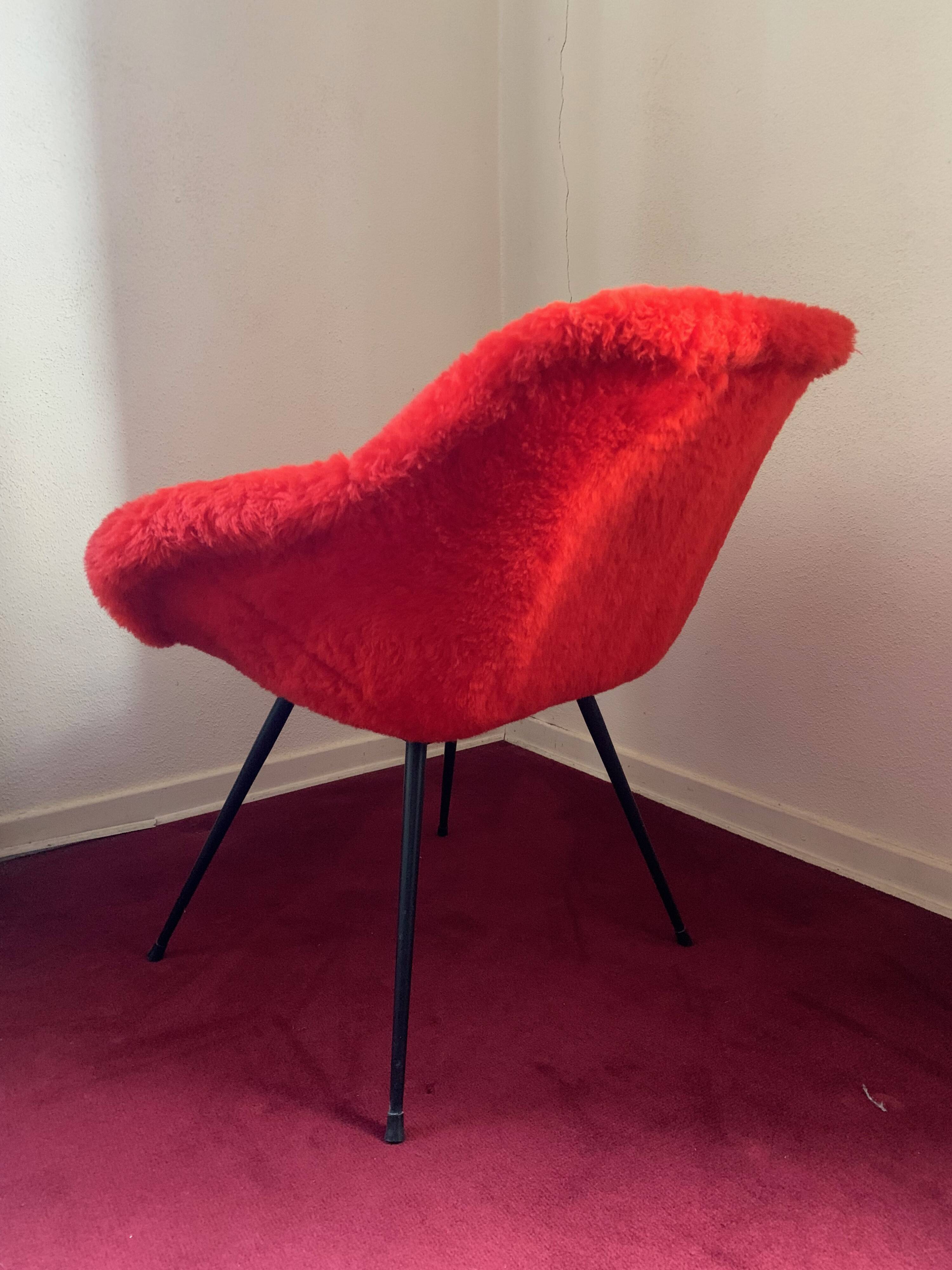 pair of Moumoute armchairs from the 50s