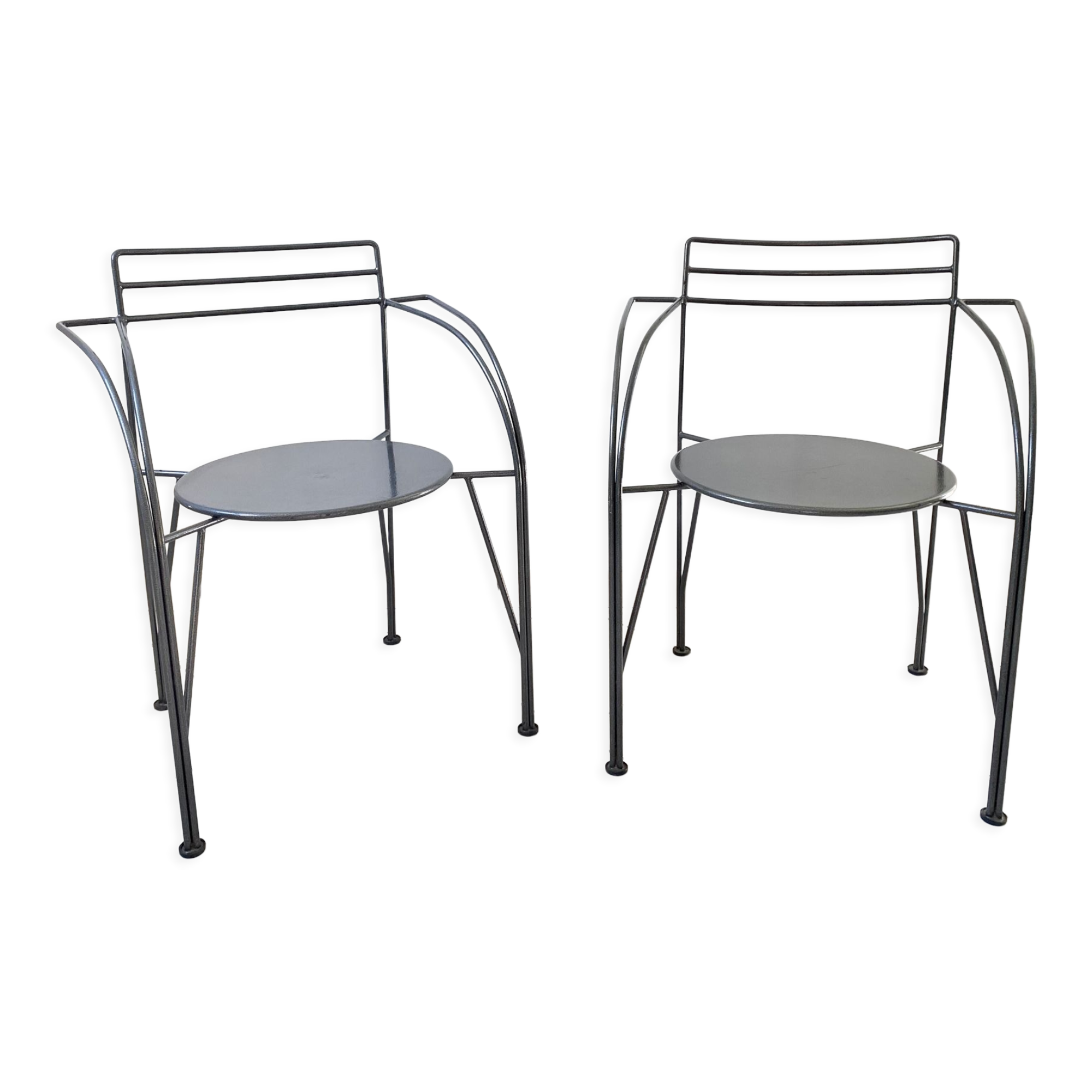 Armchairs Lune d'argent design Pascal Mourgue edition Fermob