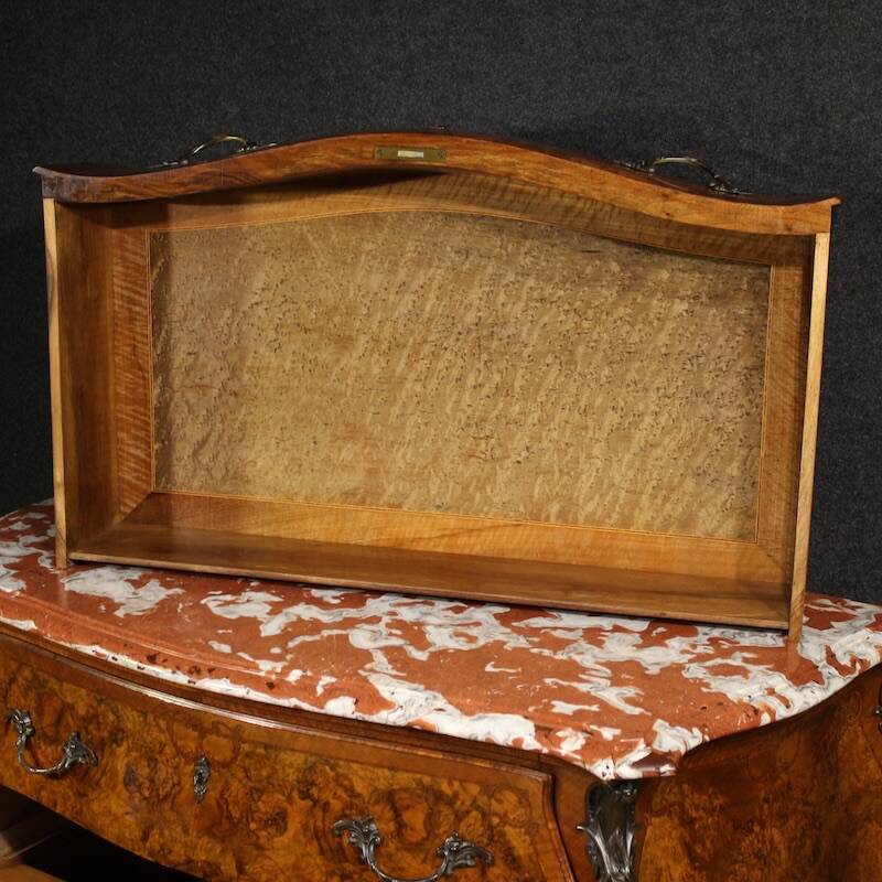 Lombard inlaid dresser in Louis XV style with marble top