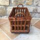 Small wicker wheeled cart