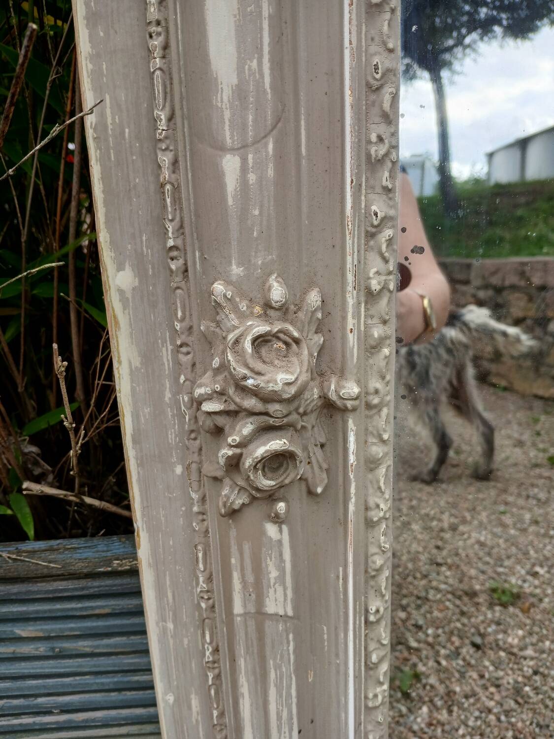 Large antique mirror/wooden frame