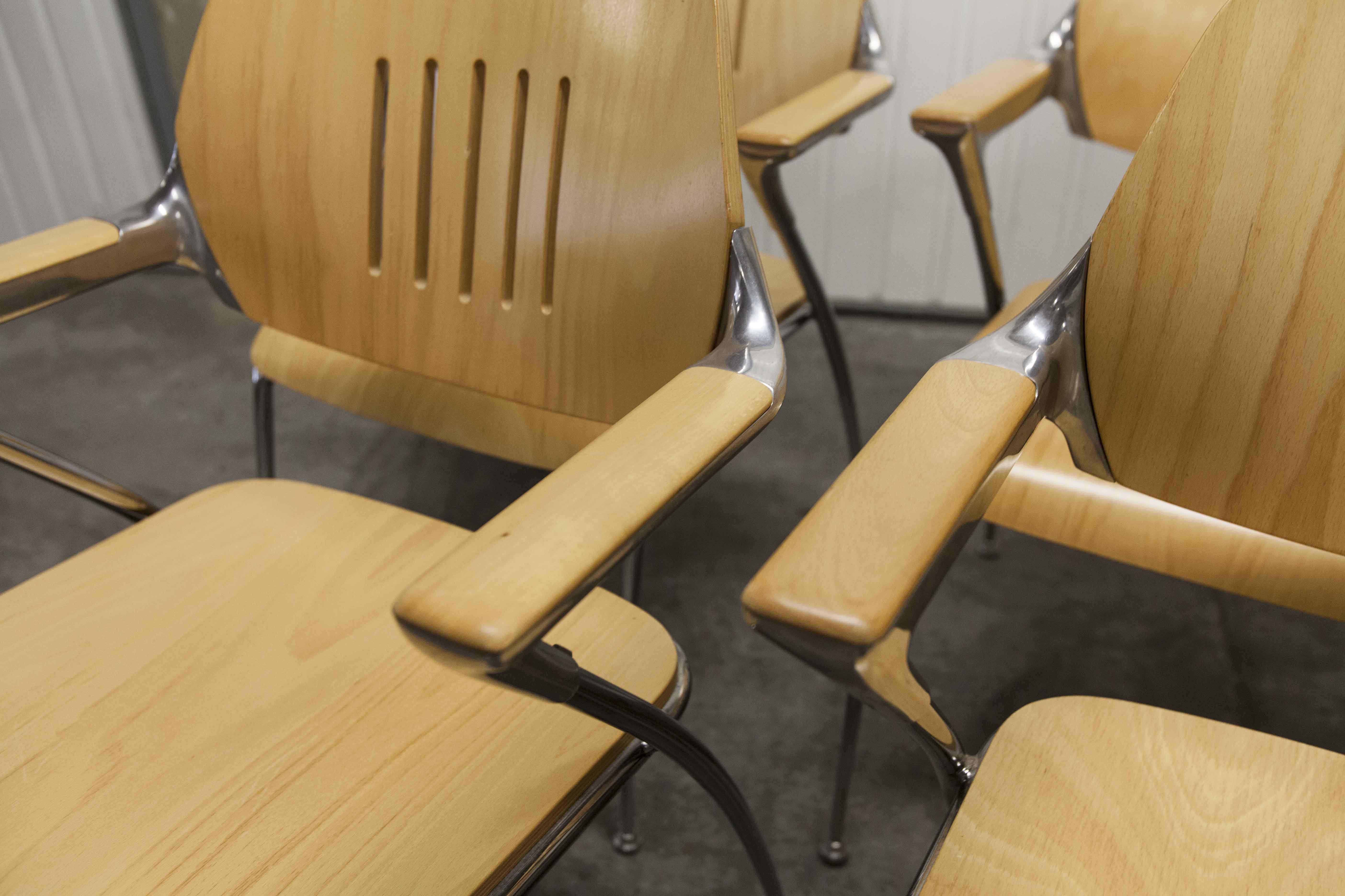 Lot of 6 "Golf" model chairs designed by Francesco Zaccone for the Brunner brand