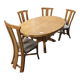 1980s dining room in rattan and oak veneer