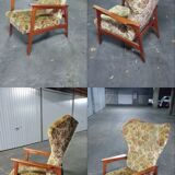 Chair wing chair flower Scandinavian styl Ib Kofod-Larsen for Carlo Gahrn