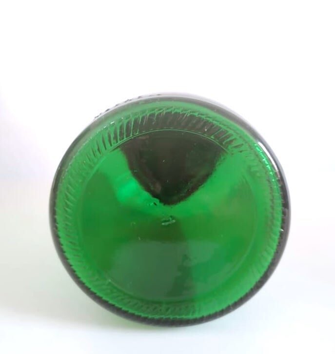 Pot d'apothicaire en verre vert vintage