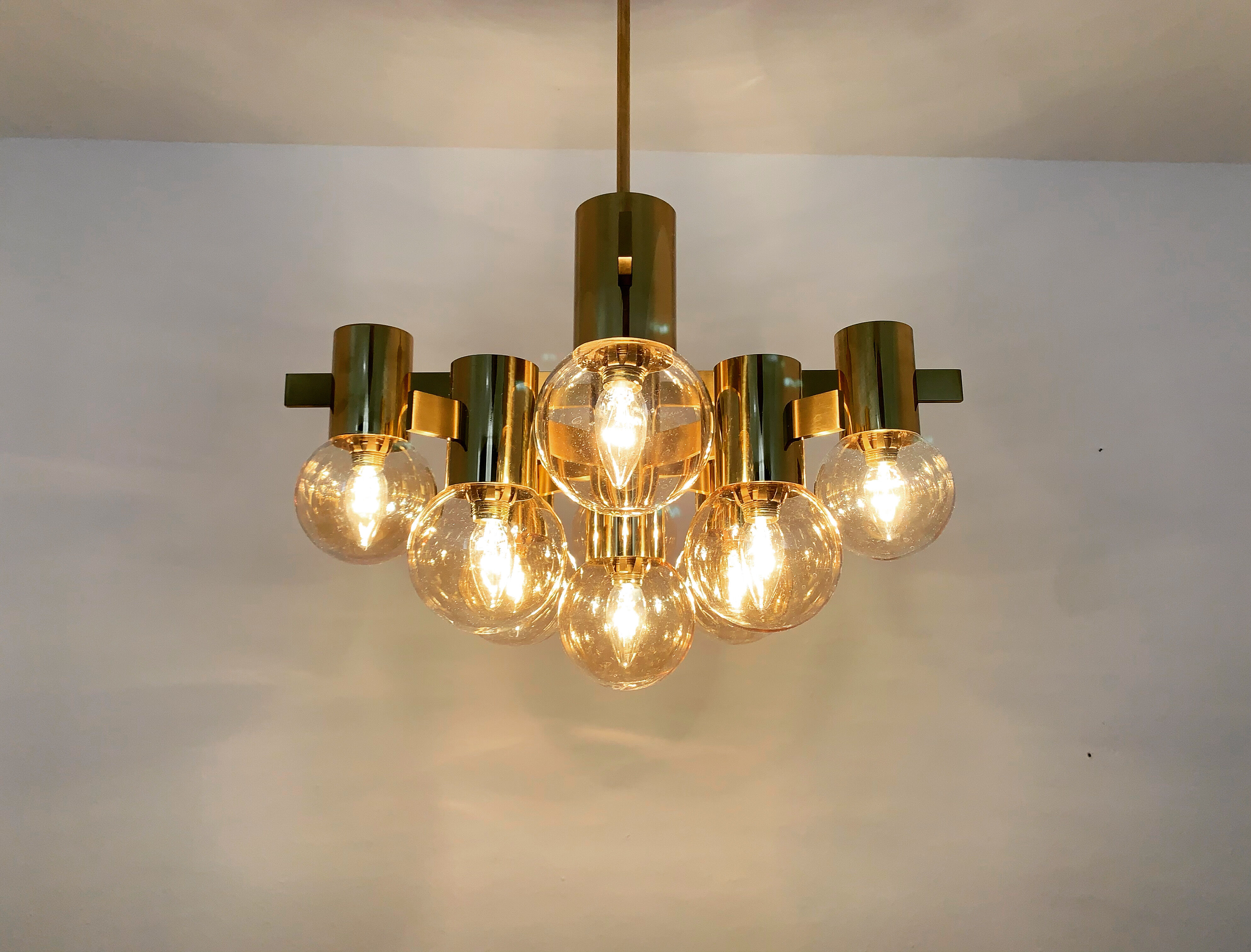 Lustre italien de laiton