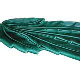 Pretty Leaf Shaped Dish In Green Barbotine