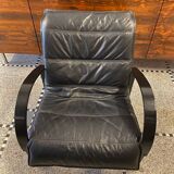 Pair of "Polhem" armchairs in leather by Tord Björklund for Ikea 1980.